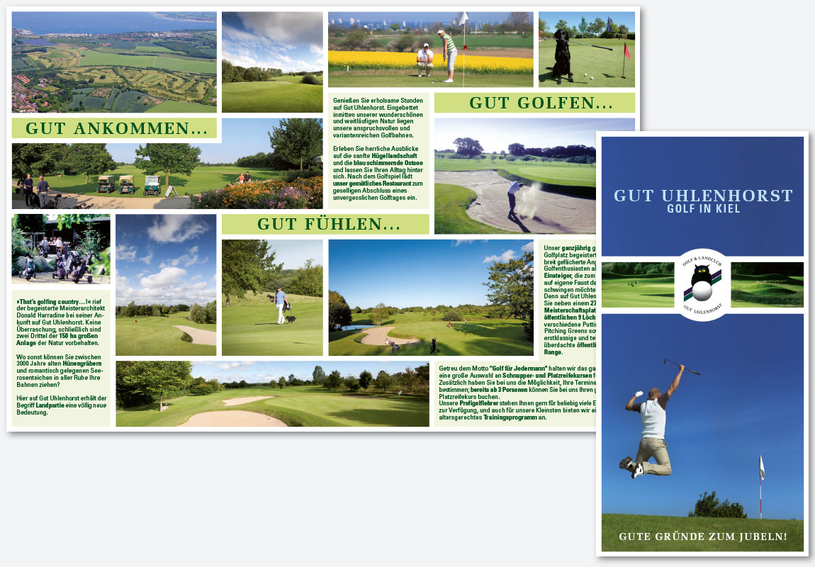 Gestaltung eines Flyers für den Golf- und Landclub Uhlenhorst<br /><br />PDF laden (2,6 MB)...